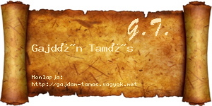 Gajdán Tamás névjegykártya